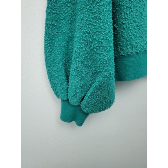 FREE PEOPLE Found My Friend Boucle Knit Sweater Womens M Cropped Boxy Relaxed - Picture 4 of 6